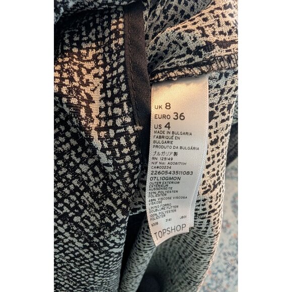 Topshop Black and White Storm Flap Unlined Double Breasted Duster Trench Coat: 4 - Picture 10 of 11